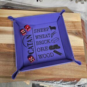 🎲 CATAN Leatherette Dice Tray | 6” x 6” 🎲